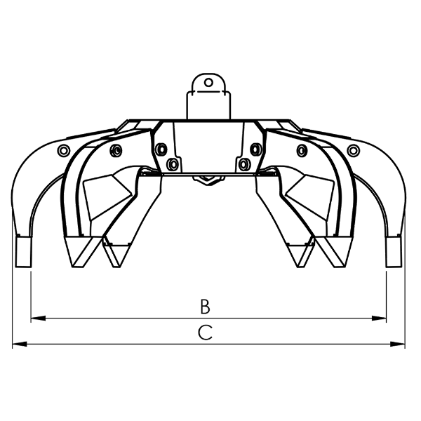 Asymmetrical Truck Crane Polyp Grapple- PLY-Z